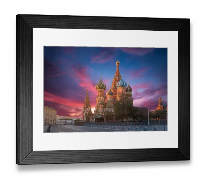 Framed Print : Moscow, Russia, Red square, view of St. Basils Cathedral Framed Print : Moscow, Russia, Red square, view of St. Basils Cathedral