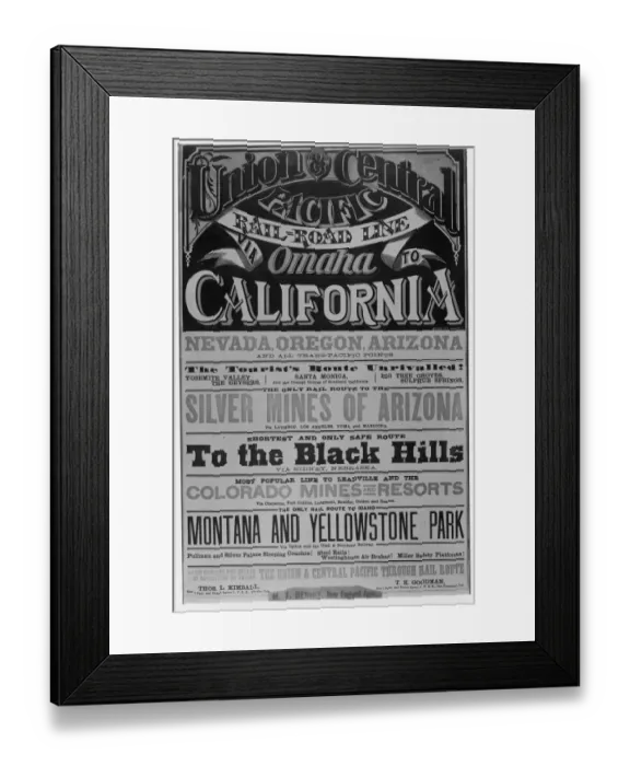 Framed Print : Union & Central Railroad