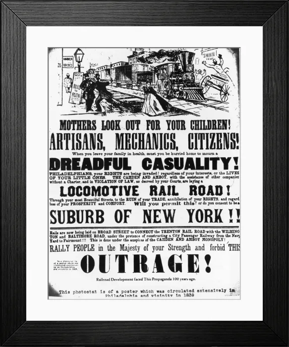 Framed Print : Protest of Railroads Framed Print : Protest of Railroads