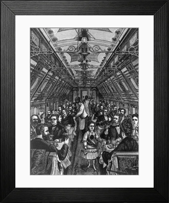 Framed Print : Interior of a Train Diner Framed Print : Interior of a Train Diner