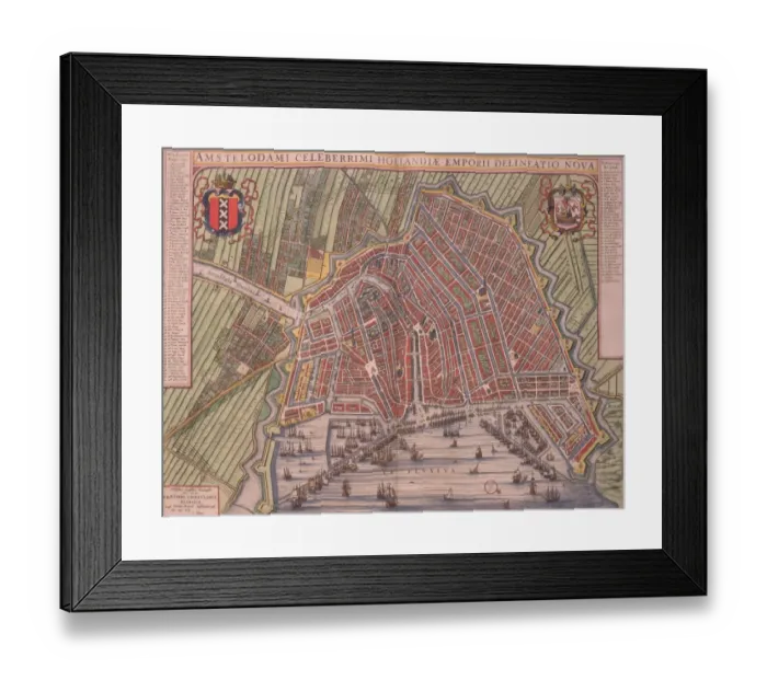 Framed Print : Amsterdam. A Photograph of a Map of Amsterdam by Johannes Blaeu, circa 1652 Framed Print : Amsterdam. A Photograph of a Map of Amsterdam by Johannes Blaeu, circa 1652