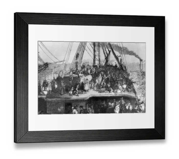 Framed Print : Immigrants Aboard a Ship