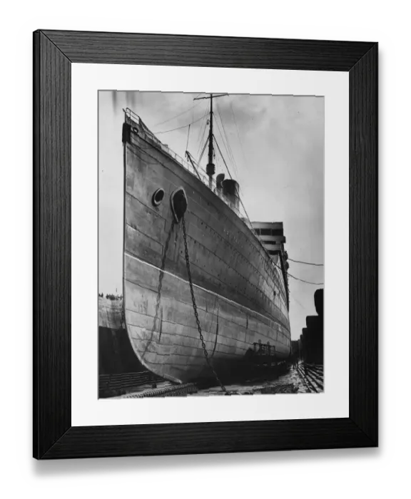 Framed Print : Aquitania. 15th March 1939: The liner Aquitania in dry dock at Southampton for an overhaul Framed Print : Aquitania. 15th March 1939: The liner Aquitania in dry dock at Southampton for an overhaul
