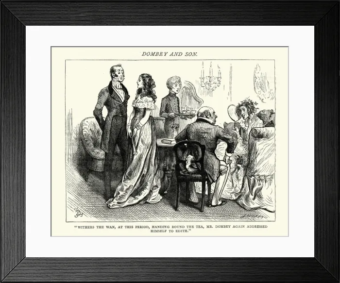 Framed Print : Dickenss Dombey and Son handing round the tea Framed Print : Dickenss Dombey and Son handing round the tea