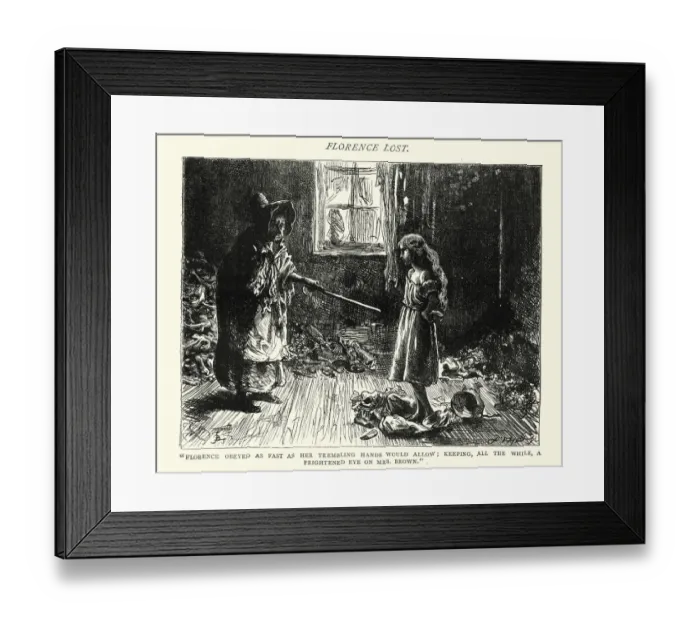Framed Print : Dickenss Dombey and Son - Florance Lost Framed Print : Dickenss Dombey and Son - Florance Lost