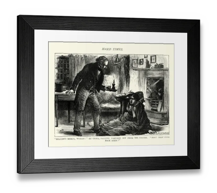 Framed Print : Charles Dickens Hard Times Heavens mercy, woman