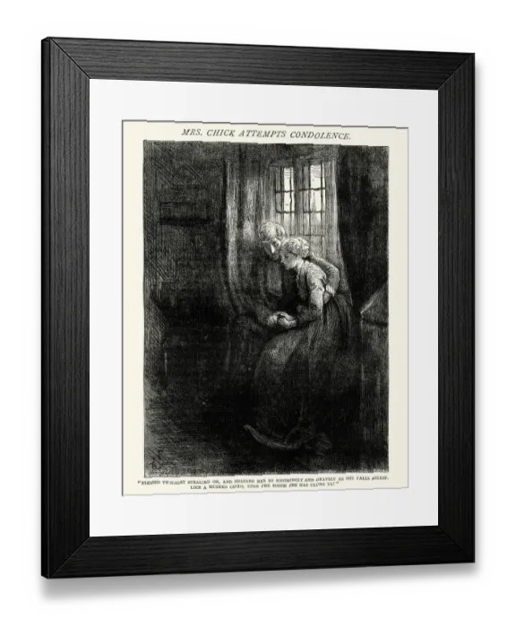 Framed Print : Charles Dickens - Dombey and Son she falls asleep Framed Print : Charles Dickens - Dombey and Son she falls asleep