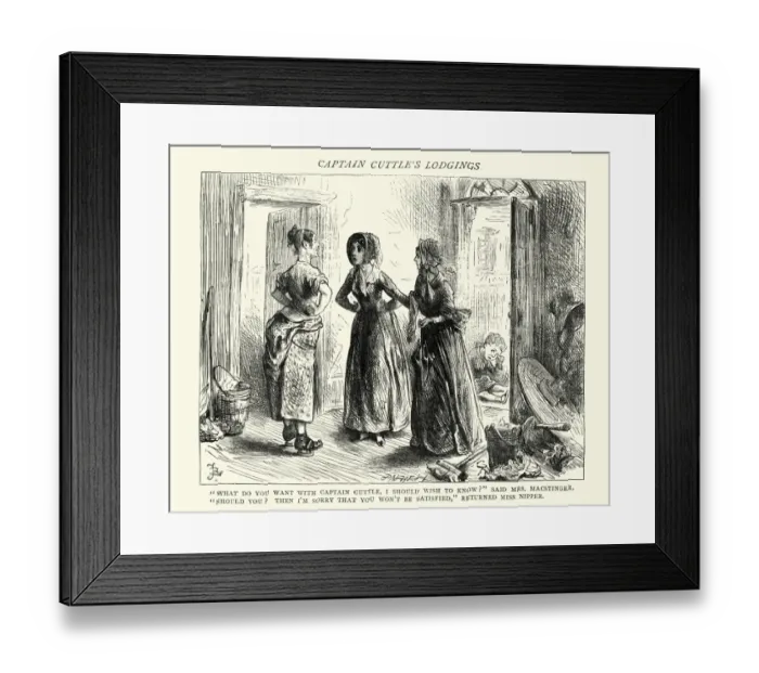 Framed Print : Dickenss Dombey and Son Captain Cuttles Lodgings Framed Print : Dickenss Dombey and Son Captain Cuttles Lodgings