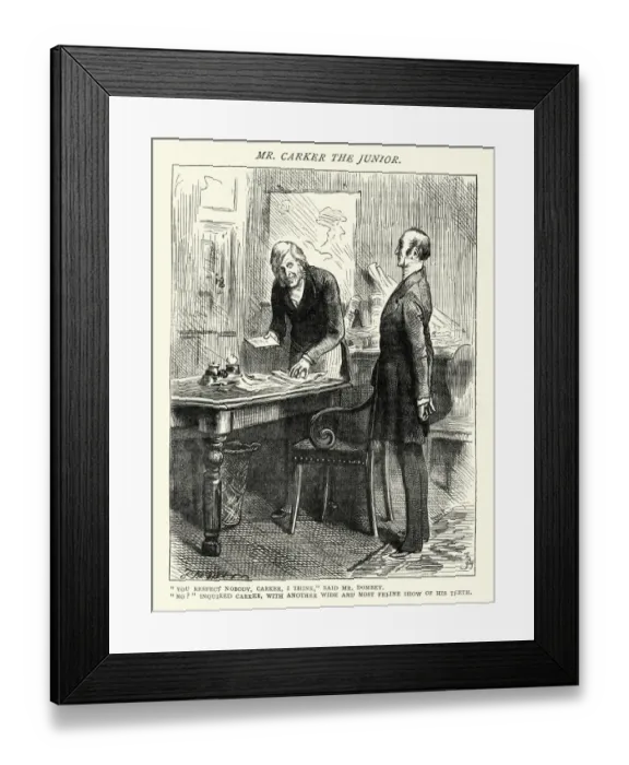 Framed Print : Dickenss Dombey and Son - You respect nobody, Carker Framed Print : Dickenss Dombey and Son - You respect nobody, Carker