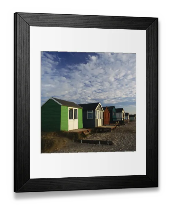 Framed Print : architecture, beach huts, buildings, christchurch, clouds, cloudy, day, england, europe Framed Print : architecture, beach huts, buildings, christchurch, clouds, cloudy, day, england, europe