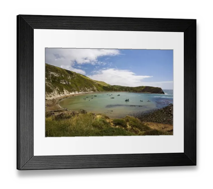 Framed Print : bay, boats, day, dorset, england, europe, grassy, harbor, hills, inlet, landscape Framed Print : bay, boats, day, dorset, england, europe, grassy, harbor, hills, inlet, landscape