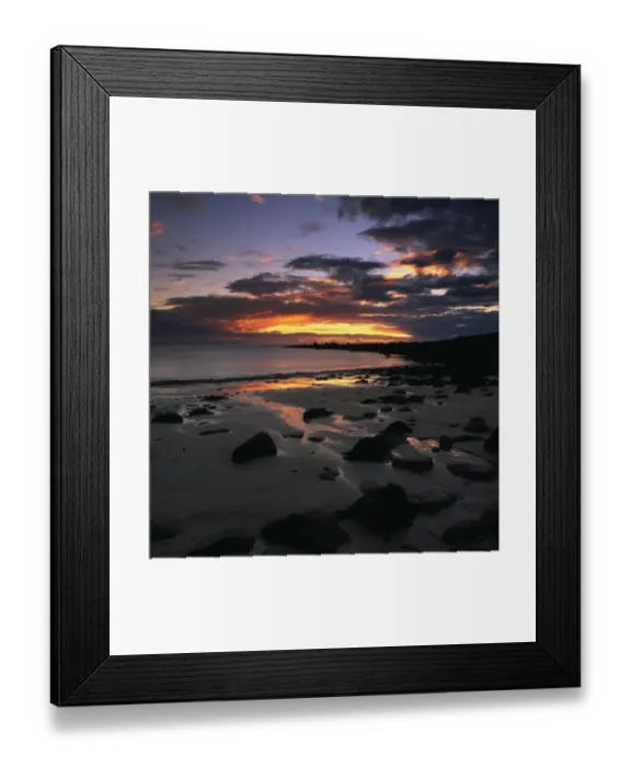 Framed Print : Beach, Calm, Cloud, Cloud Cover, Coastline, Dawn, Dusk, Horizon, Landscape & Scenics