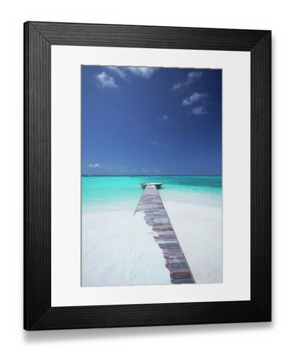 Framed Print : jetty leading to ocean, maldives Framed Print : jetty leading to ocean, maldives