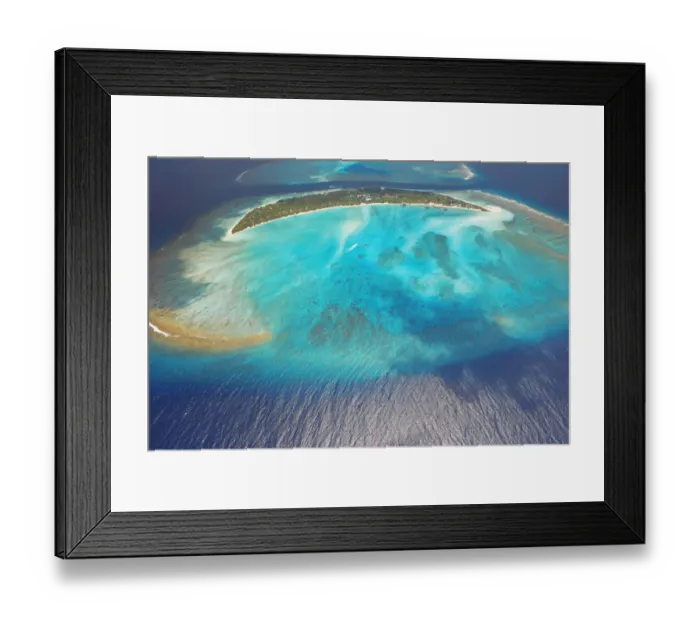 Framed Print : Aerial view of Island Hideaway Maldives Framed Print : Aerial view of Island Hideaway Maldives