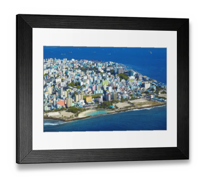 Framed Print : Maldives, aerial view of the capital Male Framed Print : Maldives, aerial view of the capital Male