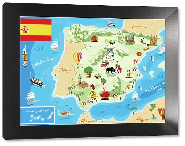 Cartoon map of Spain