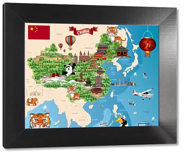 Cartoon Map of China