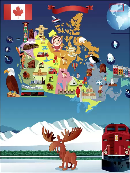 Cartoon map of Canada