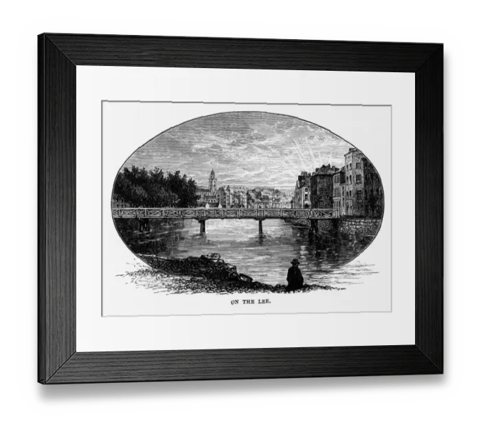 Framed Print : On the River Lee, Cork, County Cork, Ireland Victorian Engraving, 1840 Framed Print : On the River Lee, Cork, County Cork, Ireland Victorian Engraving, 1840