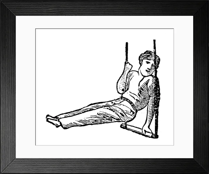 Framed Print : Antique illustration of sports and exercises: Artistic Gymnastic Trapeze Framed Print : Antique illustration of sports and exercises: Artistic Gymnastic Trapeze