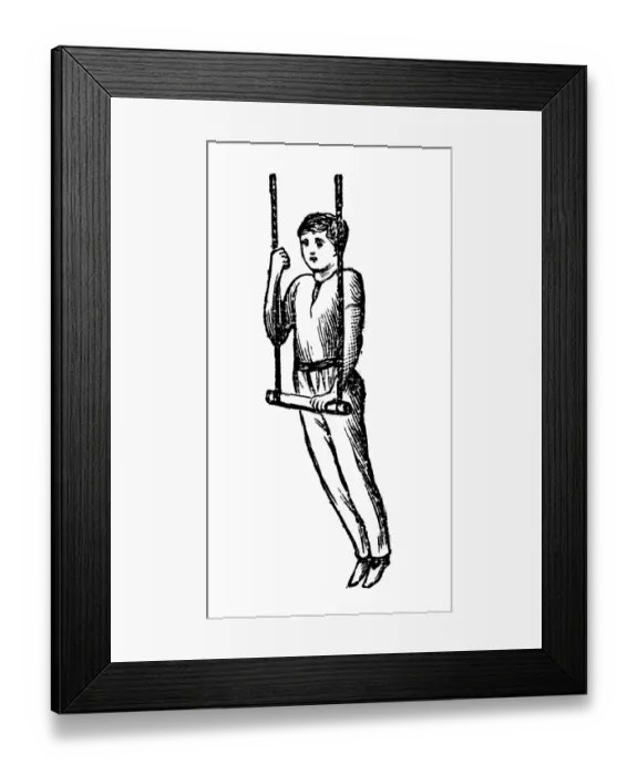 Framed Print : Antique illustration of sports and exercises: Artistic Gymnastic Trapeze Framed Print : Antique illustration of sports and exercises: Artistic Gymnastic Trapeze