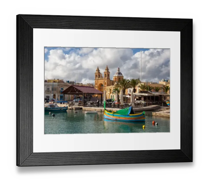 Framed Print : Marsaxlokk Harbour Framed Print : Marsaxlokk Harbour