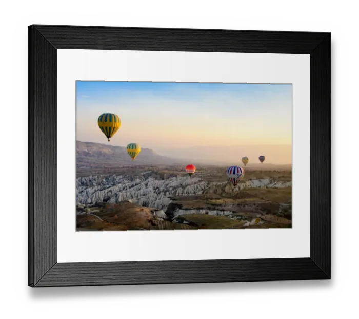 Framed Print : Hot Air Balloons Above The Rose Valley Framed Print : Hot Air Balloons Above The Rose Valley