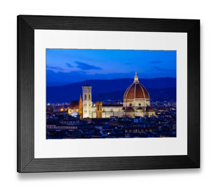 Framed Print : The Duomo (Cathedral of Santa Maria del Fiore) Rising Above the City at Night Framed Print : The Duomo (Cathedral of Santa Maria del Fiore) Rising Above the City at Night
