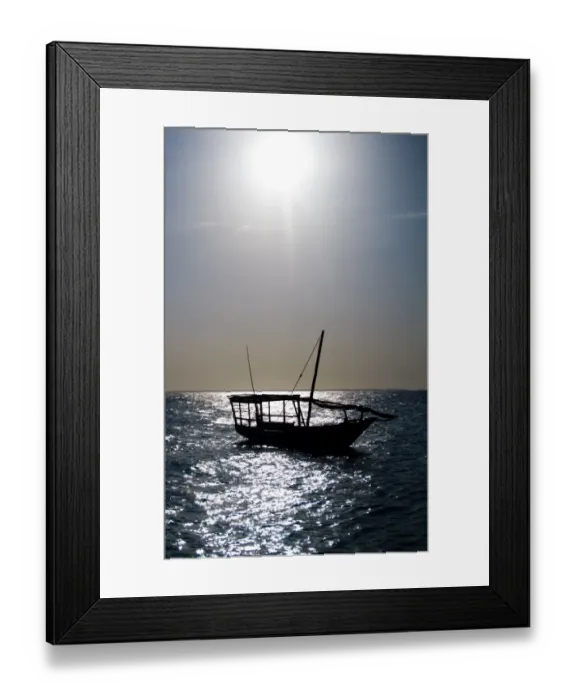 Framed Print : Dhow Silhouette Framed Print : Dhow Silhouette