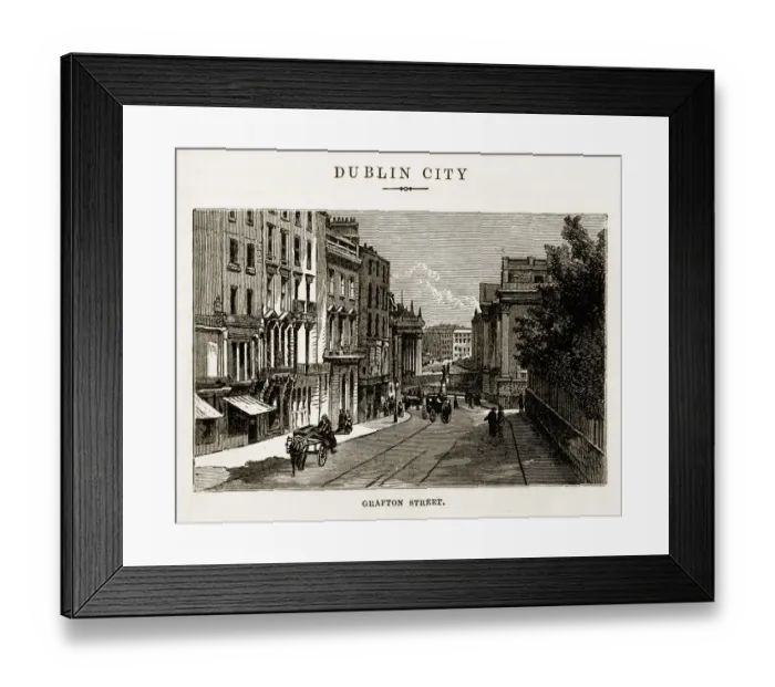 Framed Print : Grafton Street in Dublin, Ireland Victorian Engraving, 1840 Framed Print : Grafton Street in Dublin, Ireland Victorian Engraving, 1840