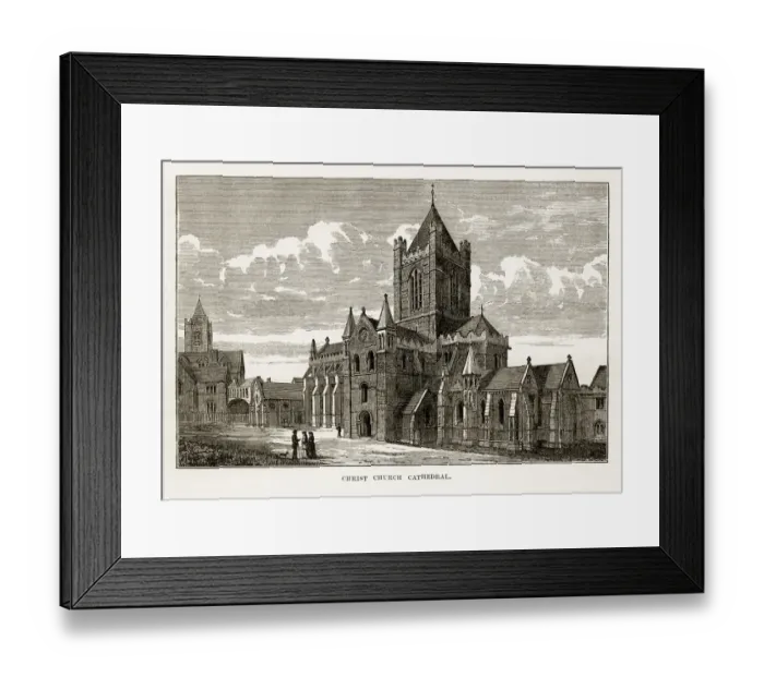 Framed Print : Christ Church Cathedral in Dublin, Ireland Victorian Engraving, 1840 Framed Print : Christ Church Cathedral in Dublin, Ireland Victorian Engraving, 1840