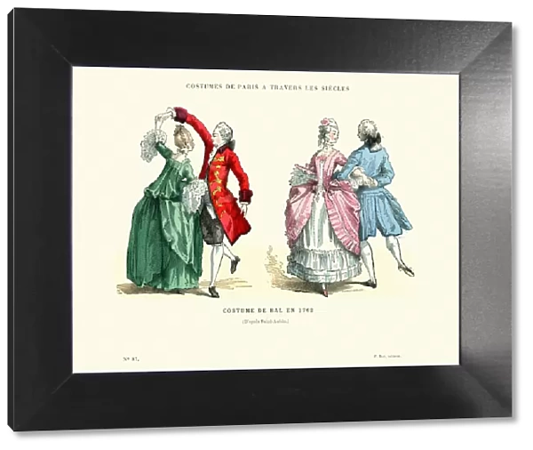 History of Fashion, French ballroom costumes, 1762