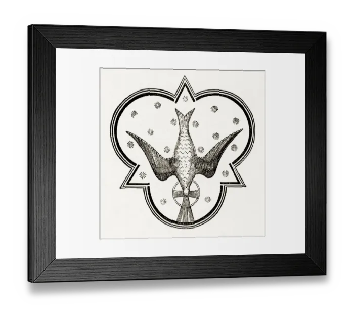 Framed Print : Dove, Holy Spirit Christian Symbolism Engraving Framed Print : Dove, Holy Spirit Christian Symbolism Engraving