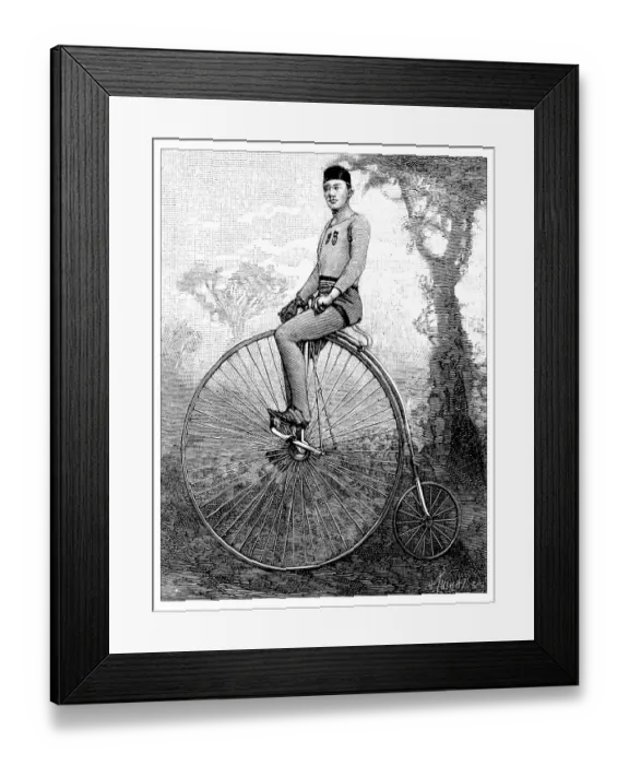 Framed Print : Antique engraving illustration: velocipede Framed Print : Antique engraving illustration: velocipede