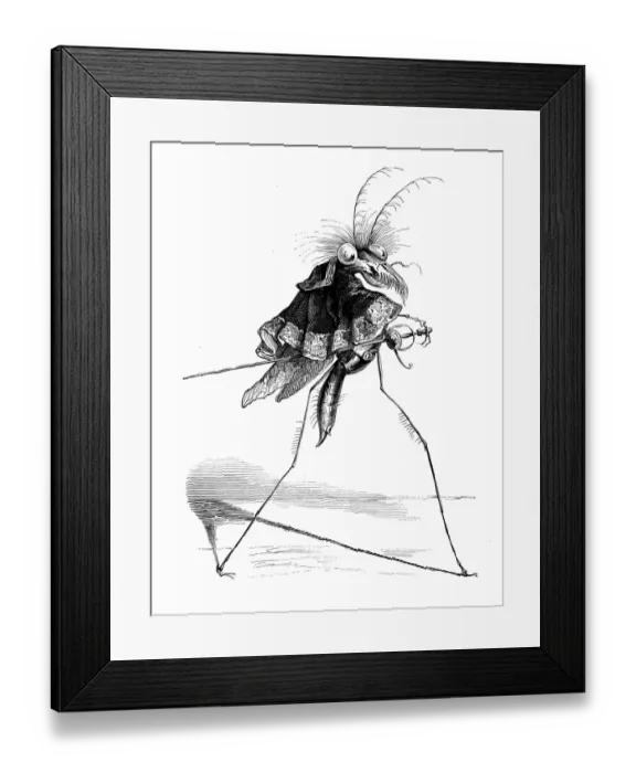 Framed Print : Humanized animals illustrations: Mosquito musketeer Framed Print : Humanized animals illustrations: Mosquito musketeer