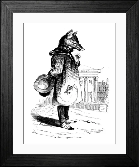 Framed Print : Humanized animals illustrations: Fox Framed Print : Humanized animals illustrations: Fox