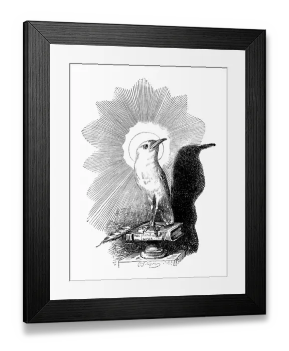 Framed Print : Humanized animals illustrations: Holy bird Framed Print : Humanized animals illustrations: Holy bird