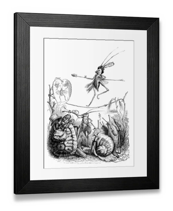Framed Print : Humanized animals illustrations: Insect circus Framed Print : Humanized animals illustrations: Insect circus