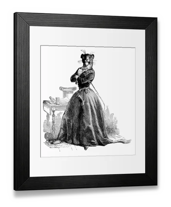 Framed Print : Humanized animals illustrations: Lioness Framed Print : Humanized animals illustrations: Lioness