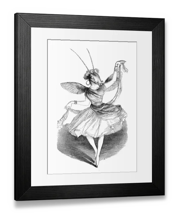 Framed Print : Humanized animals illustrations: Ant dancer Framed Print : Humanized animals illustrations: Ant dancer