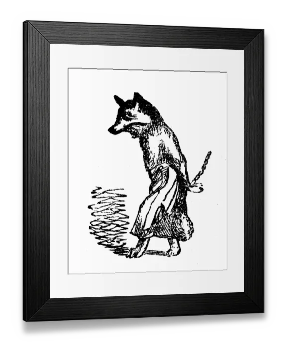 Framed Print : Humanized animals illustrations: Fox Framed Print : Humanized animals illustrations: Fox