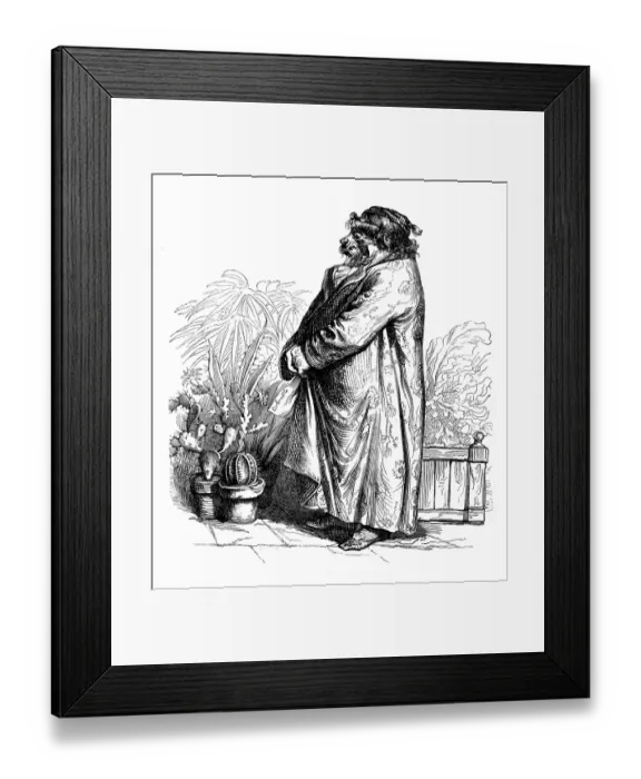 Framed Print : Humanized animals illustrations: Dog Framed Print : Humanized animals illustrations: Dog