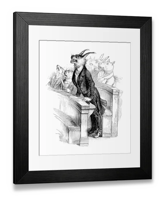 Framed Print : Humanized animals illustrations: Hyena Framed Print : Humanized animals illustrations: Hyena