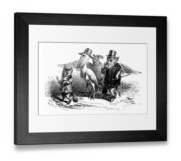 Framed Print : Humanized animals illustrations: Characters Framed Print : Humanized animals illustrations: Characters