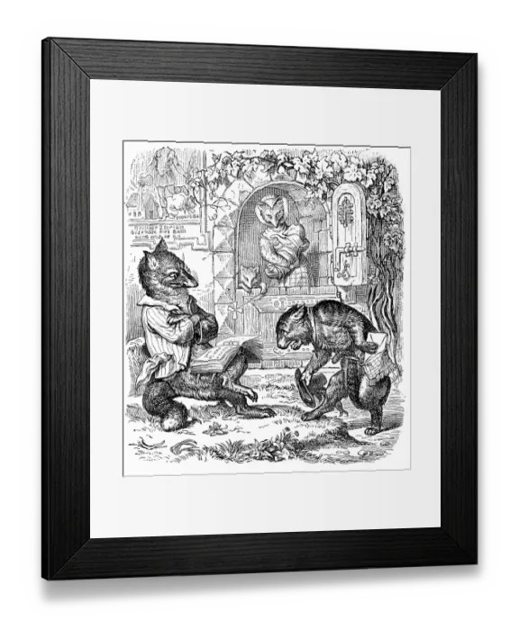 Framed Print : Humanized animals illustrations: Foxes Framed Print : Humanized animals illustrations: Foxes