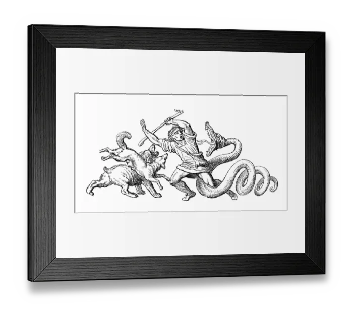 Framed Print : Humanized animals illustrations: Decoration Framed Print : Humanized animals illustrations: Decoration