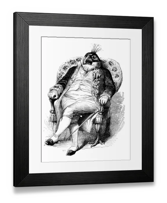 Framed Print : Humanized animals illustrations: Bird Framed Print : Humanized animals illustrations: Bird