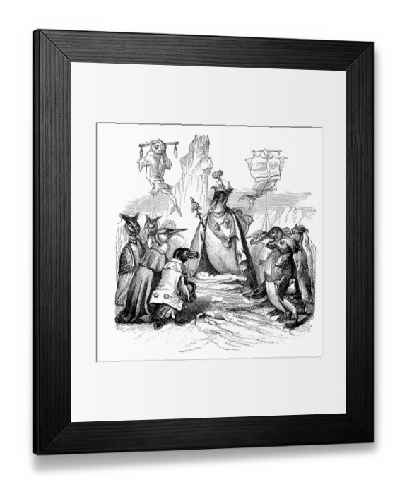 Framed Print : Humanized animals illustrations: King Penguin Framed Print : Humanized animals illustrations: King Penguin