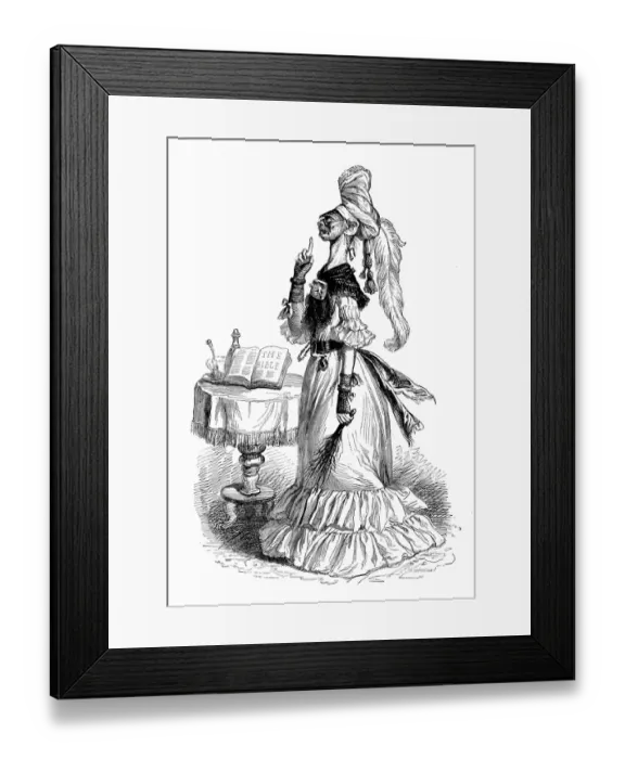 Framed Print : Humanized animals illustrations: Monkey lady Framed Print : Humanized animals illustrations: Monkey lady