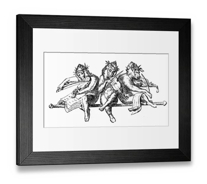 Framed Print : Humanized animals illustrations: Monkey musicians Framed Print : Humanized animals illustrations: Monkey musicians